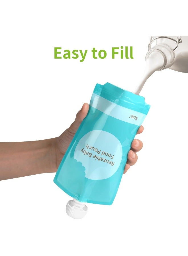 Kirecoo Reusable Baby Food Pouches - 12PCS 7oz Refillable Baby Food Storage Pouches - Image 4